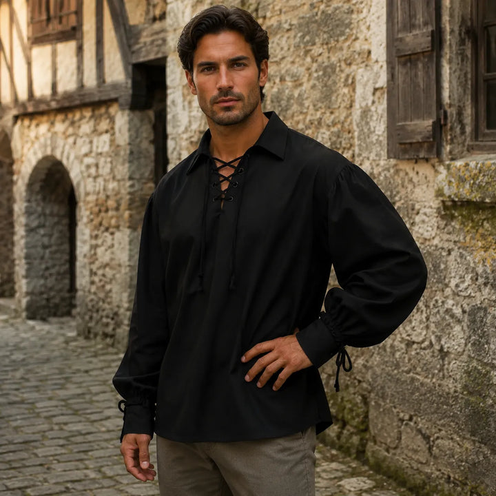Comfortable Black Steampunk Shirt