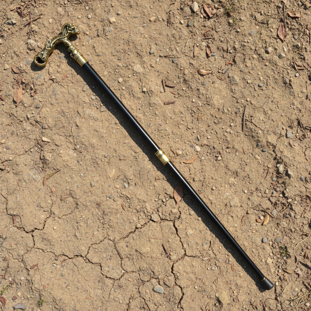 Copper-Plated Steampunk Cane With Skull Head
