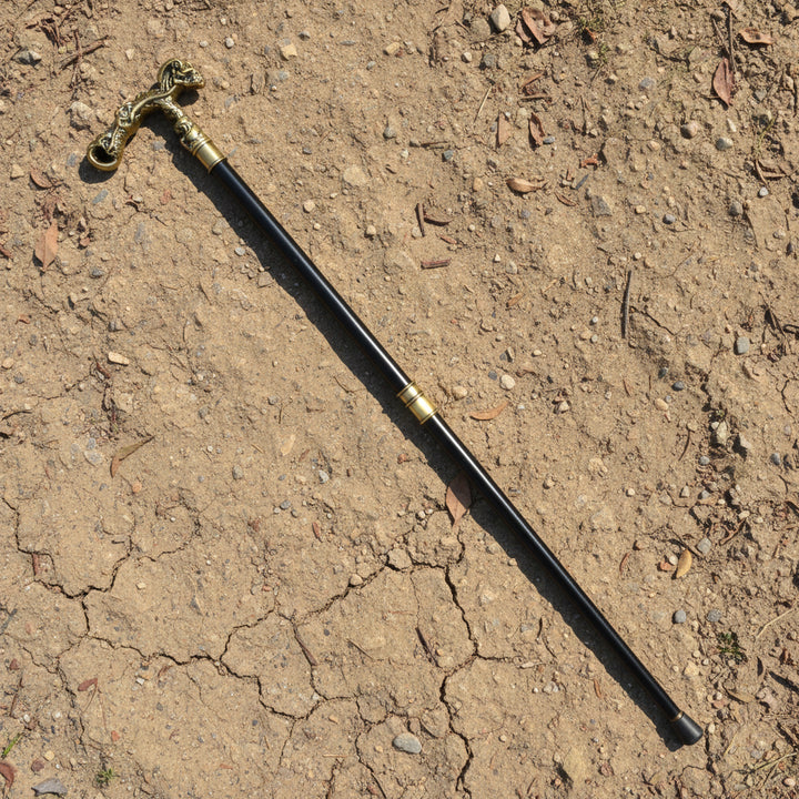 Copper-Plated Steampunk Cane With Skull Head