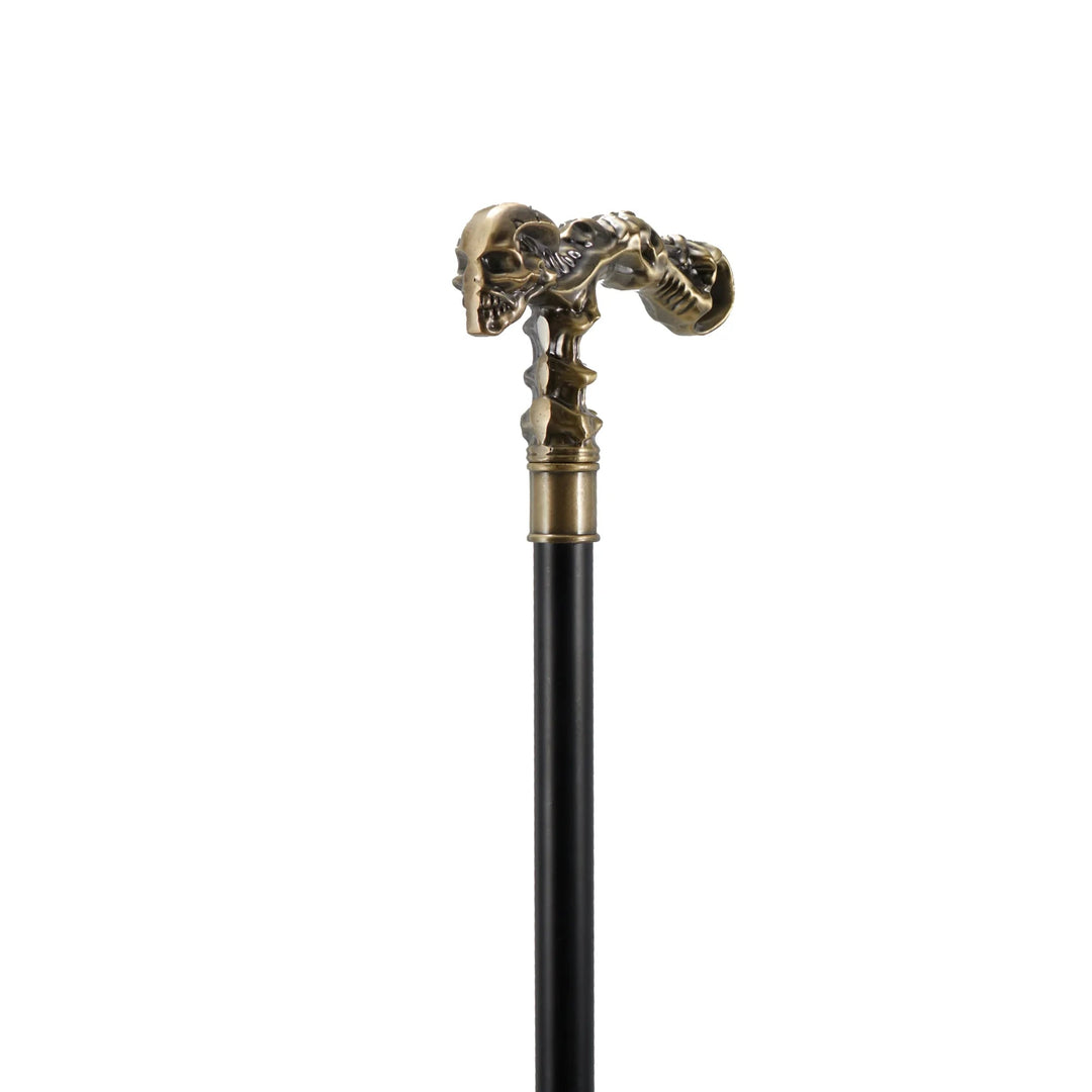 Copper-Plated Steampunk Cane With Skull Head vintage