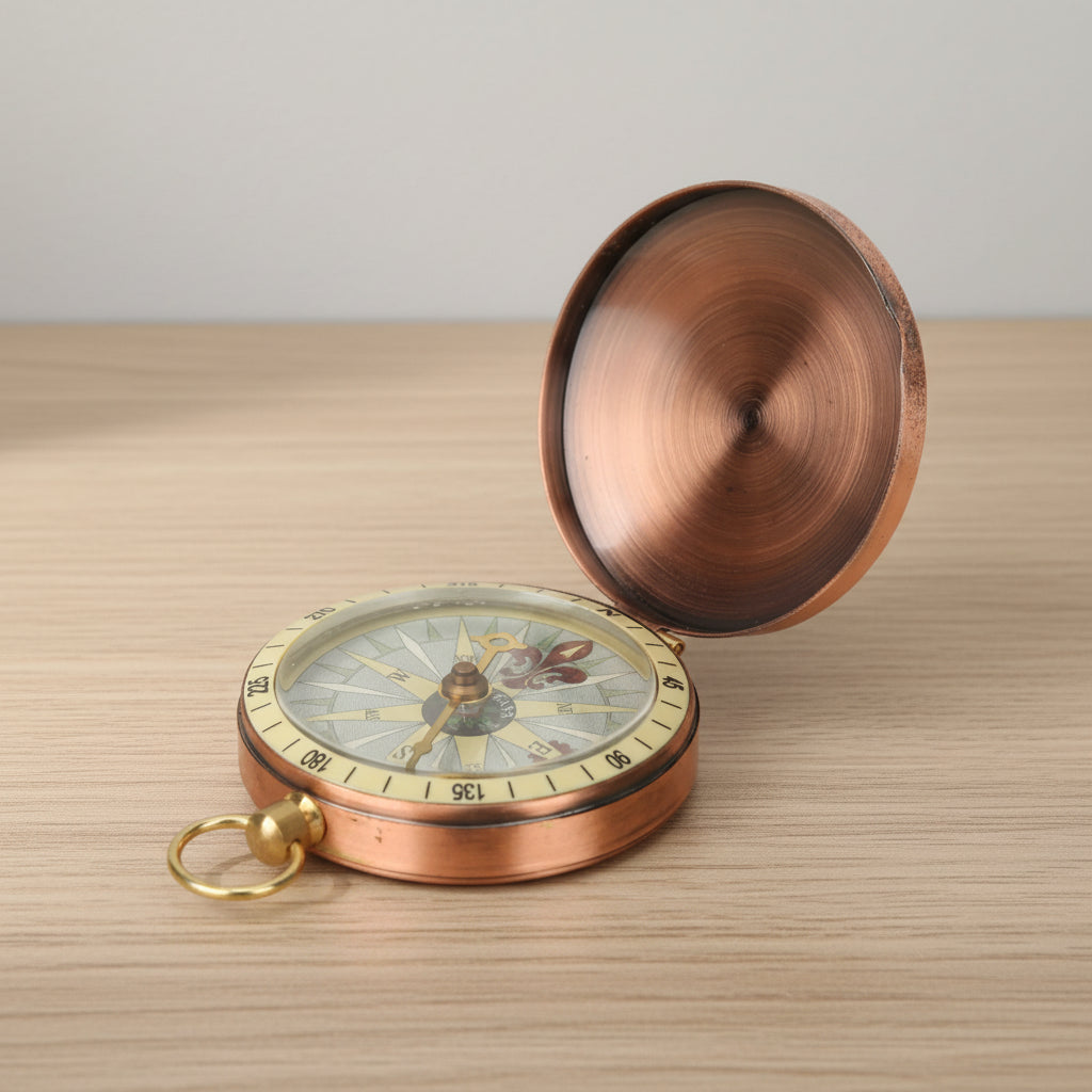 Copper-Plated Steampunk Pocket Compass