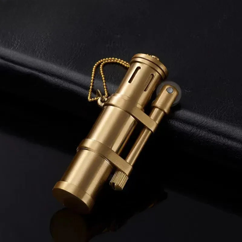 Creative Steampunk Flint Lighter Gold