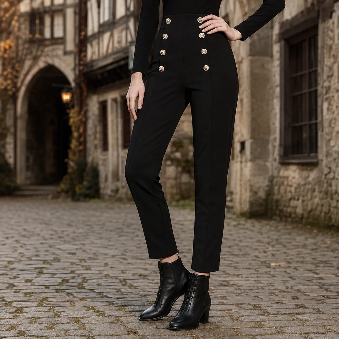 Double-Breasted Fitted Steampunk Pants