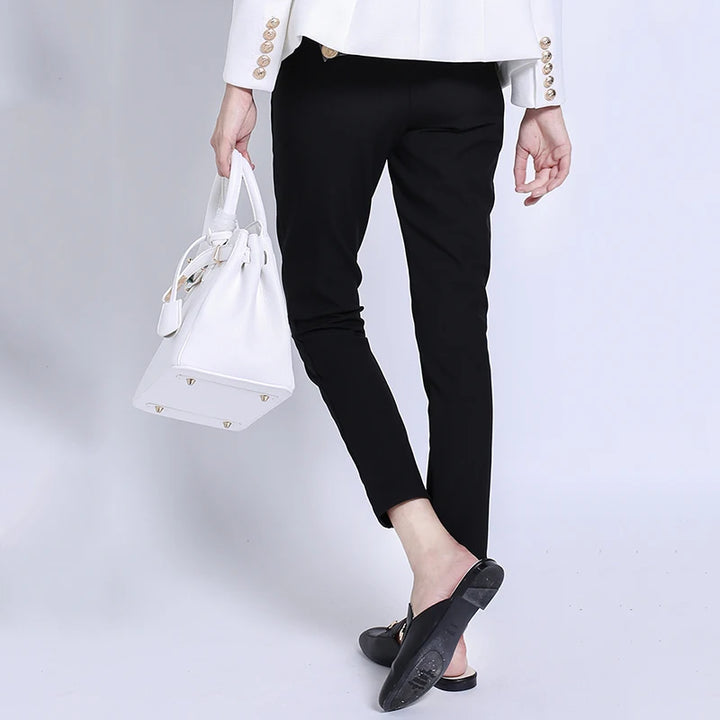 Double-Breasted Fitted Steampunk Pants Back