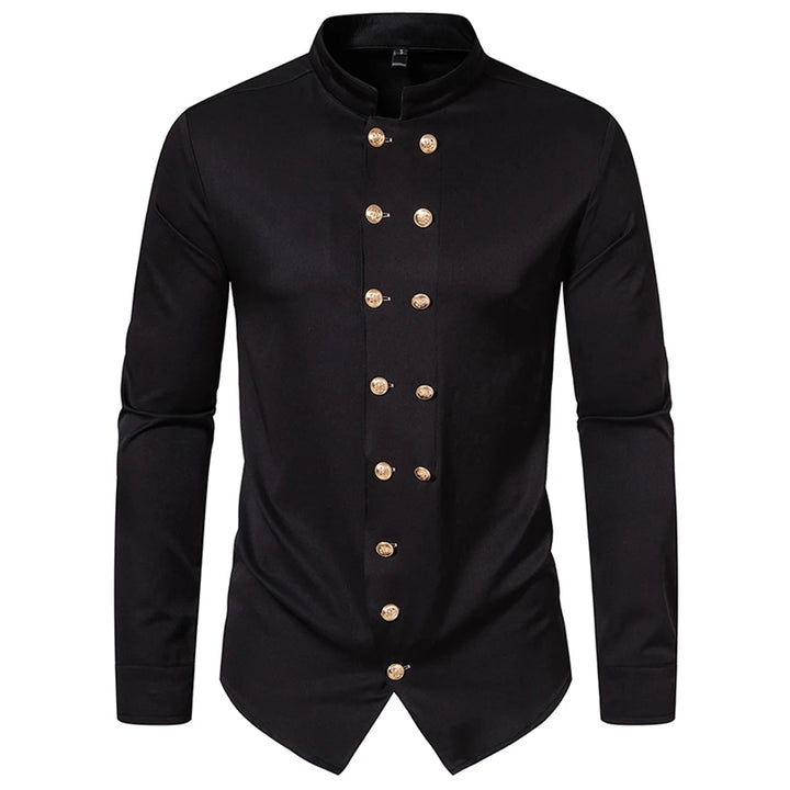 Double-breasted Steampunk Shirt Black