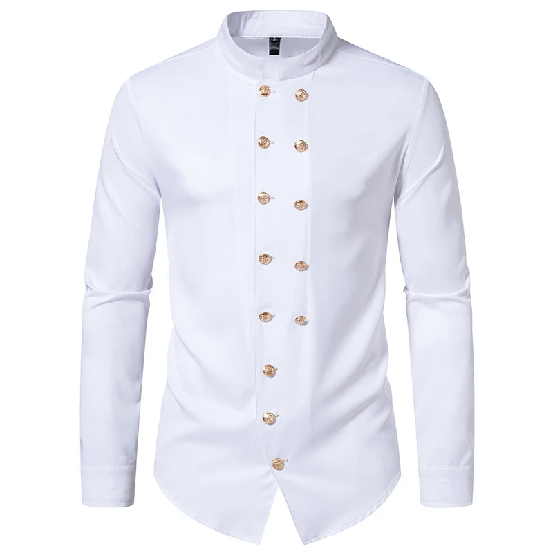 Double-breasted Steampunk Shirt white