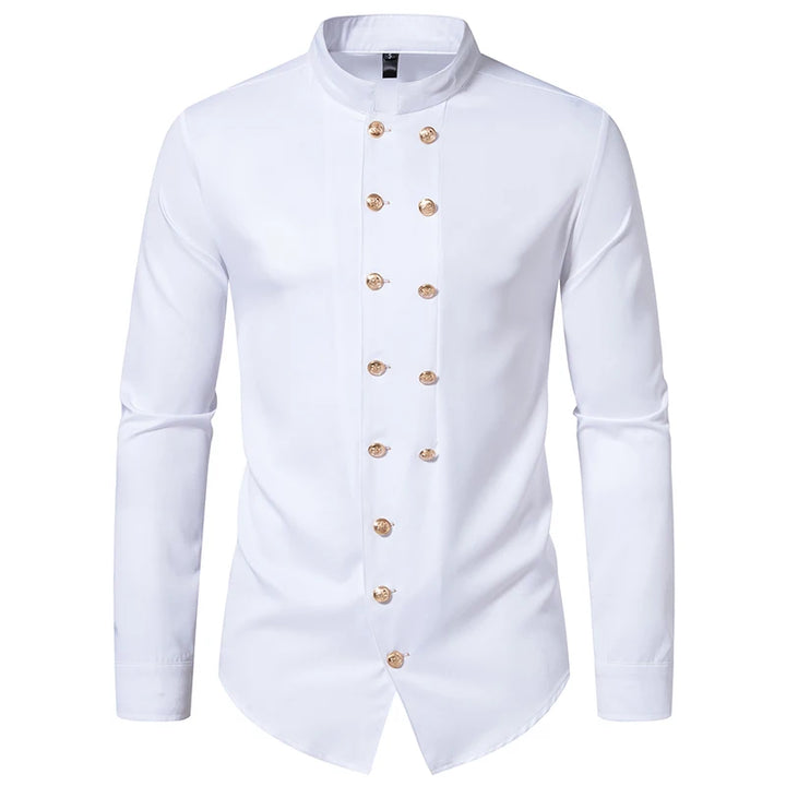 Double-breasted Steampunk Shirt white