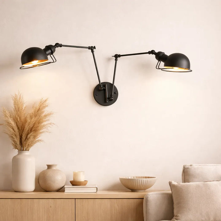 Double-headed Steampunk Bowl Wall Lamp