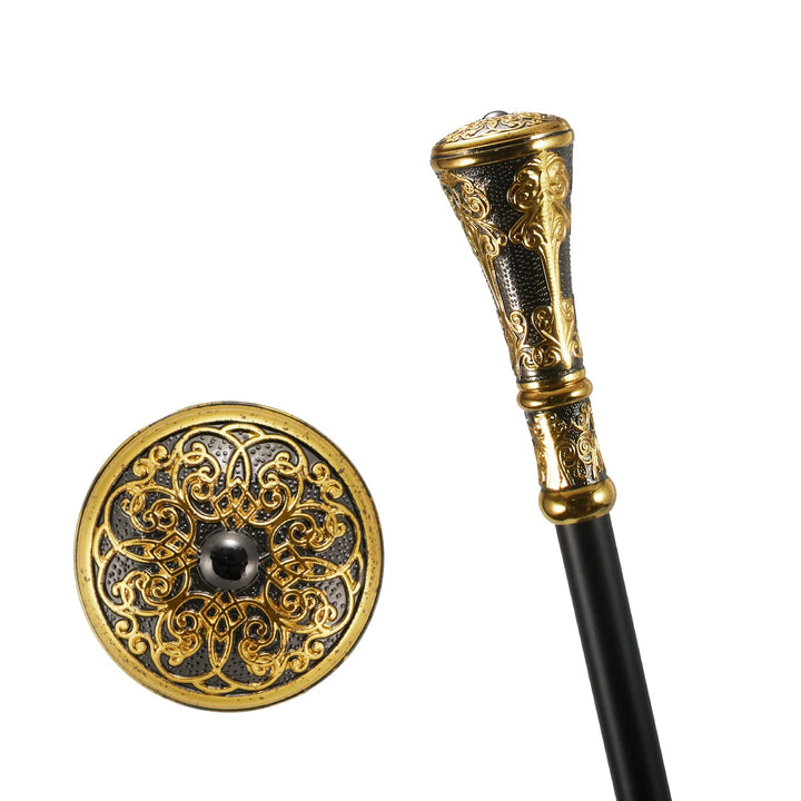 Elegant Black And Gold Steampunk Cane tendance