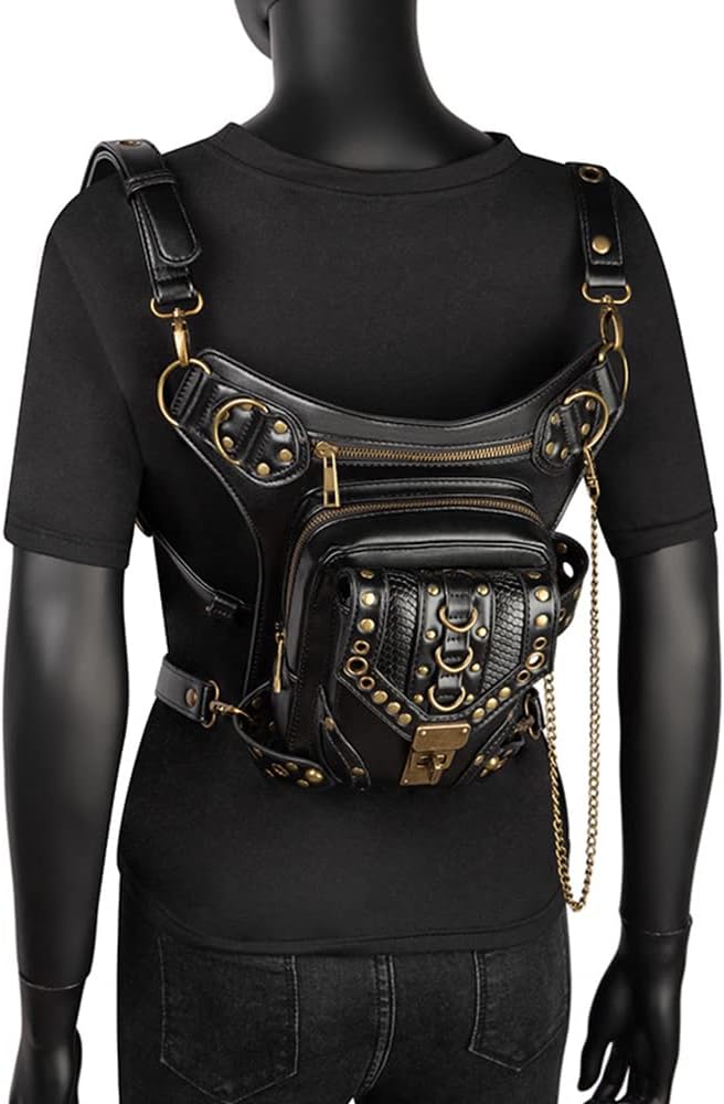 Elegant Black Steampunk Leg Bag elegant