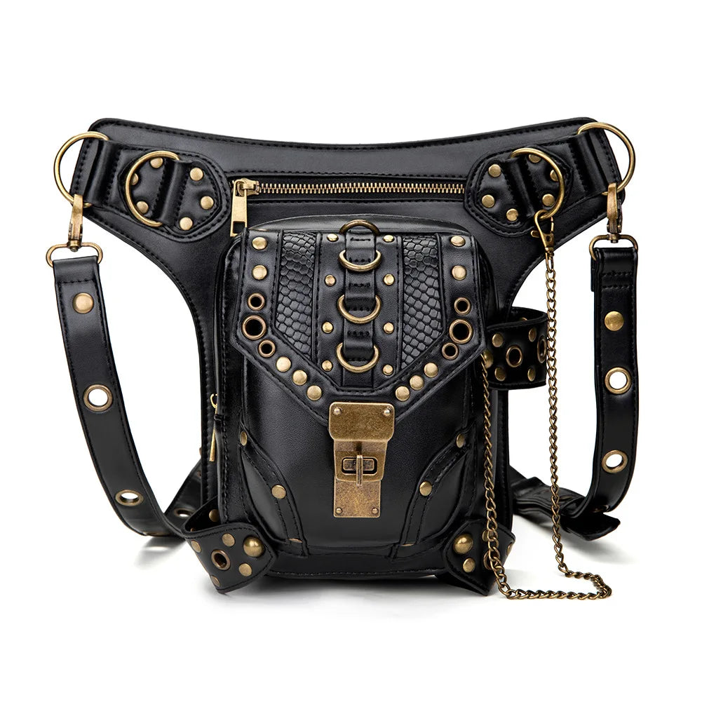 Elegant Black Steampunk Leg Bag fashion
