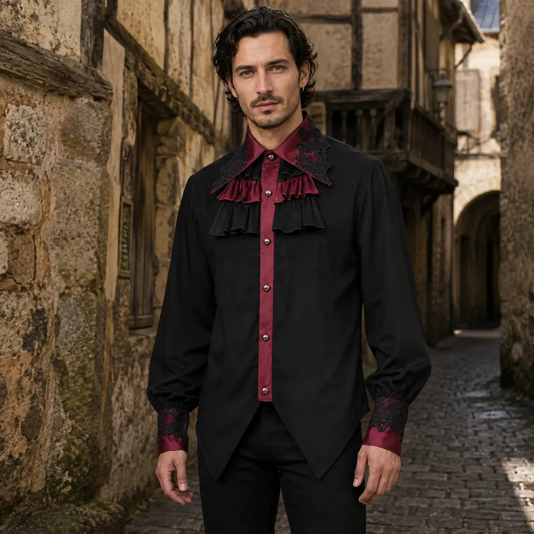 Elegant Black Steampunk Shirt