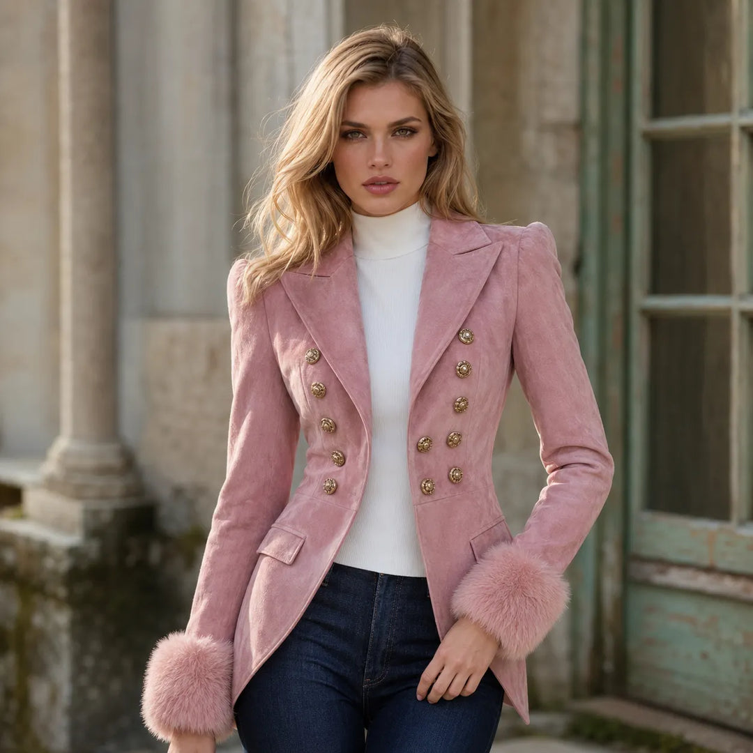 Elegant Pink Steampunk Blazer Jacket