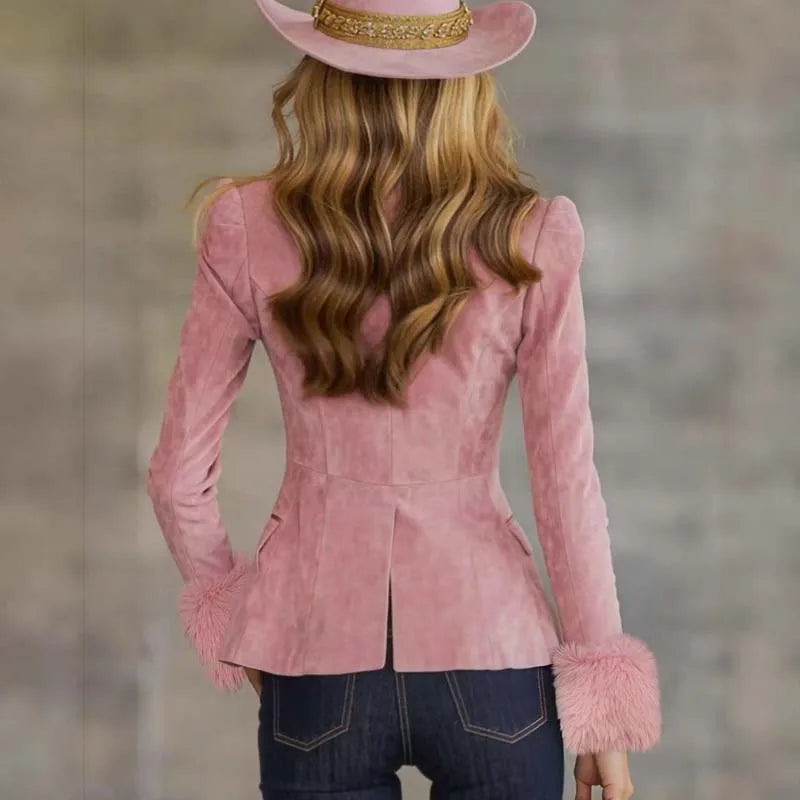 Elegant Pink Steampunk Blazer Jacket Fashion