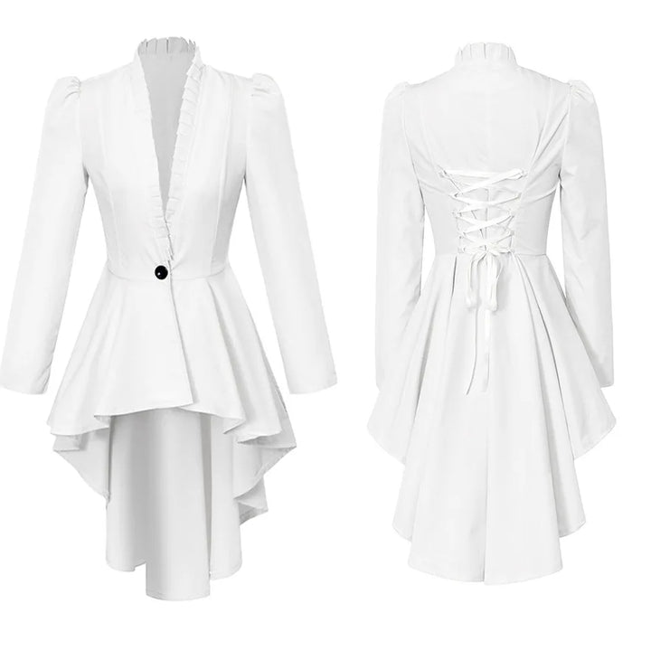 Elegant Renaissance Steampunk Coat White