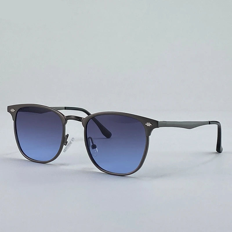Elegant Square Steampunk Sunglasses Blue