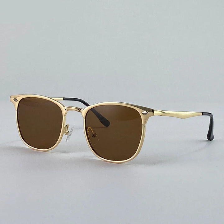 Elegant Square Steampunk Sunglasses Brown