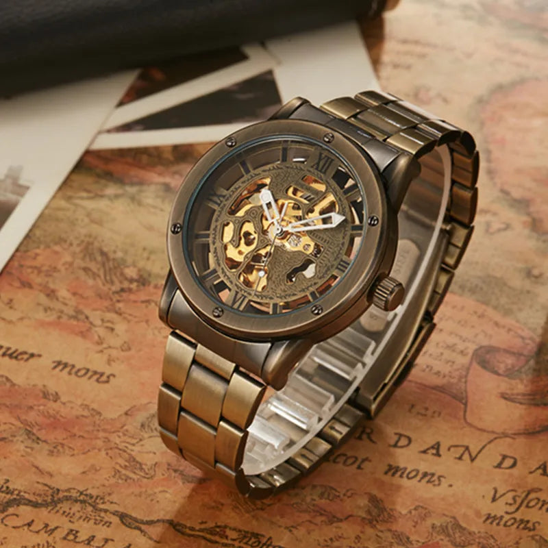 Elegant Steampunk Bronze Wristwatch elegant