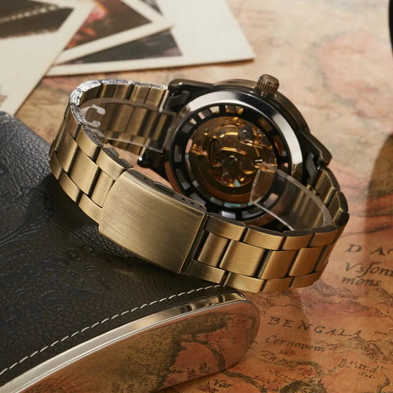 Elegant Steampunk Bronze Wristwatch vintage