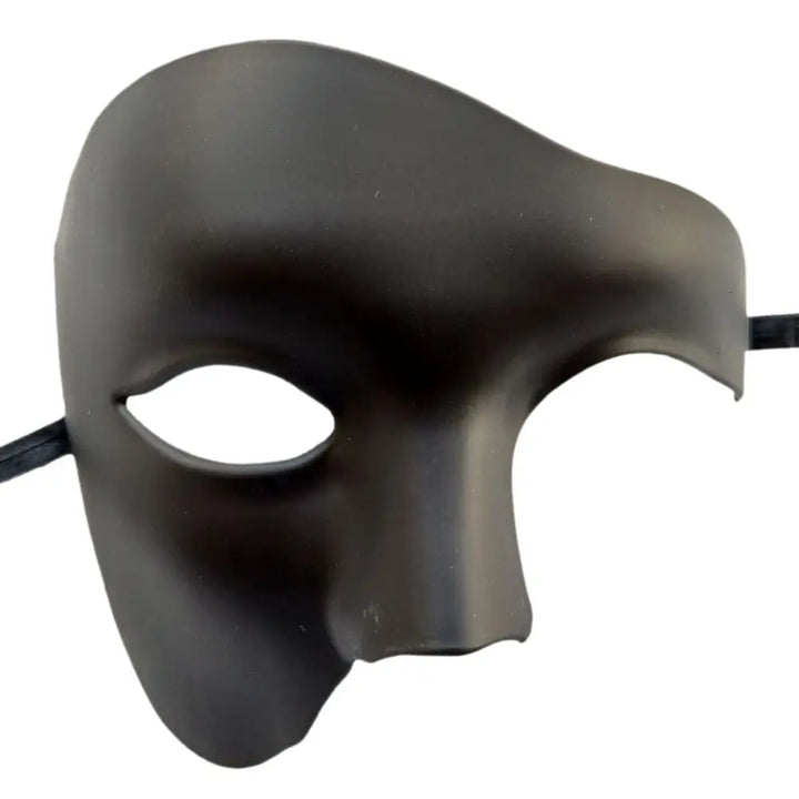 Elegant Steampunk Half Mask Black
