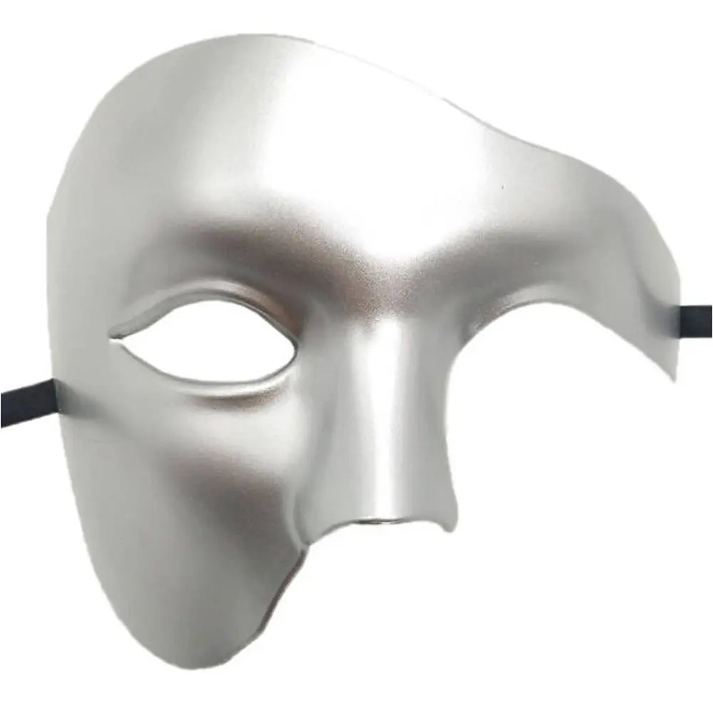 Elegant Steampunk Half Mask Silver