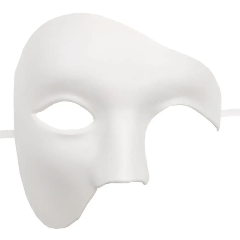 Elegant Steampunk Half Mask White