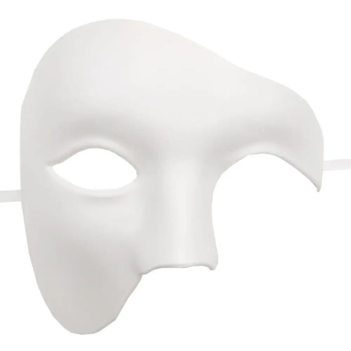 Elegant Steampunk Half Mask White