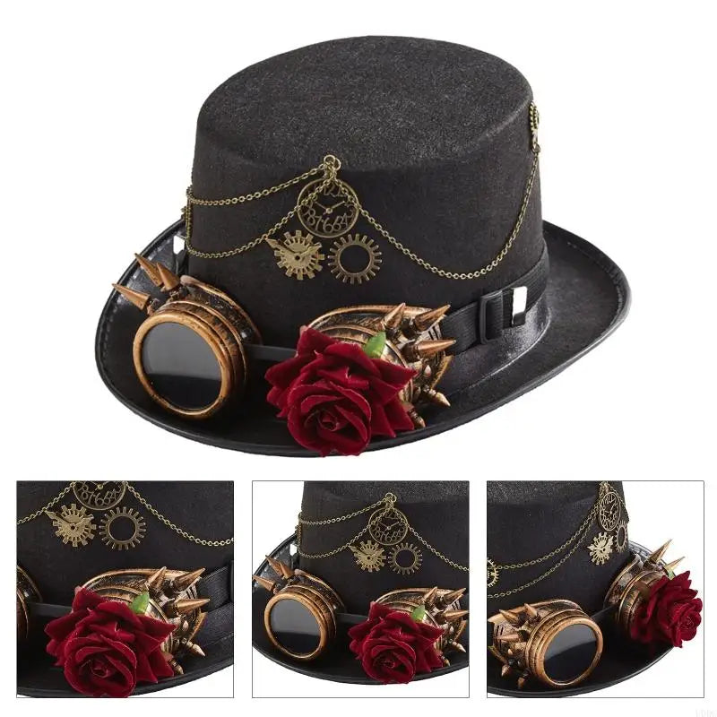 Elegant Steampunk Hat With Goggles – classic design