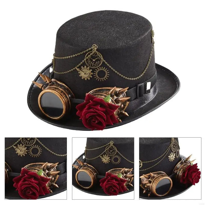 Elegant Steampunk Hat With Goggles – classic design