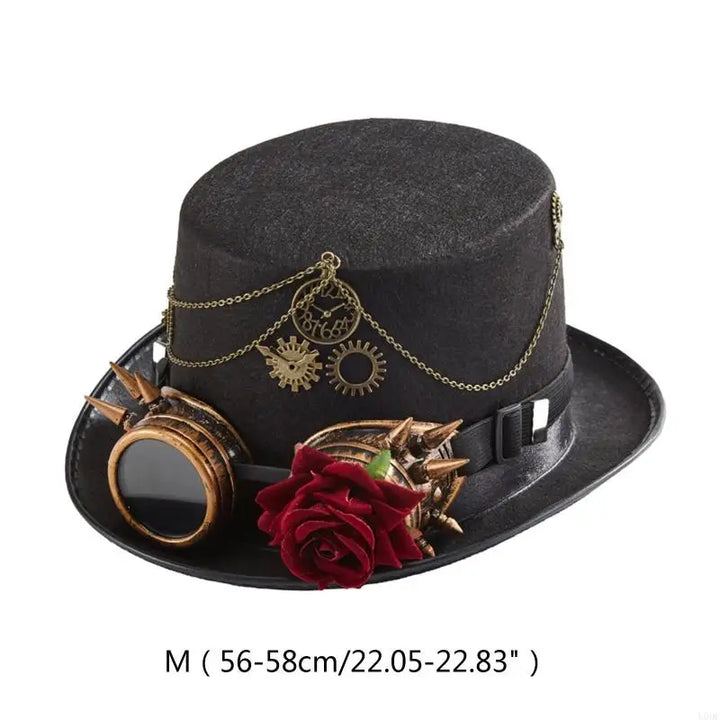 Elegant Steampunk Hat With Goggles – gothic elegance
