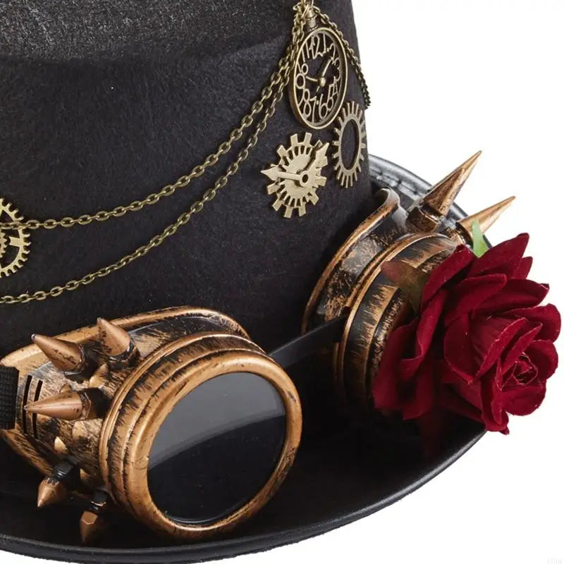 Elegant Steampunk Hat With Goggles – refined look