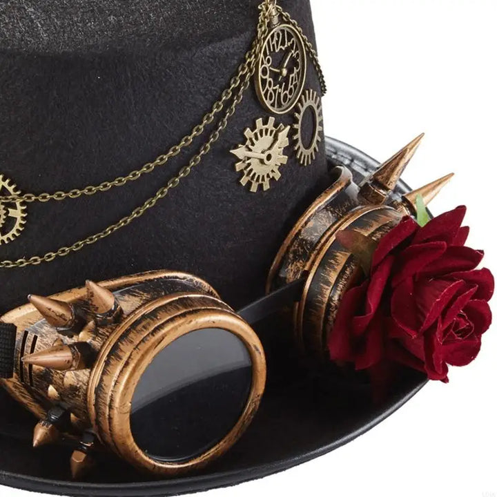 Elegant Steampunk Hat With Goggles – refined look