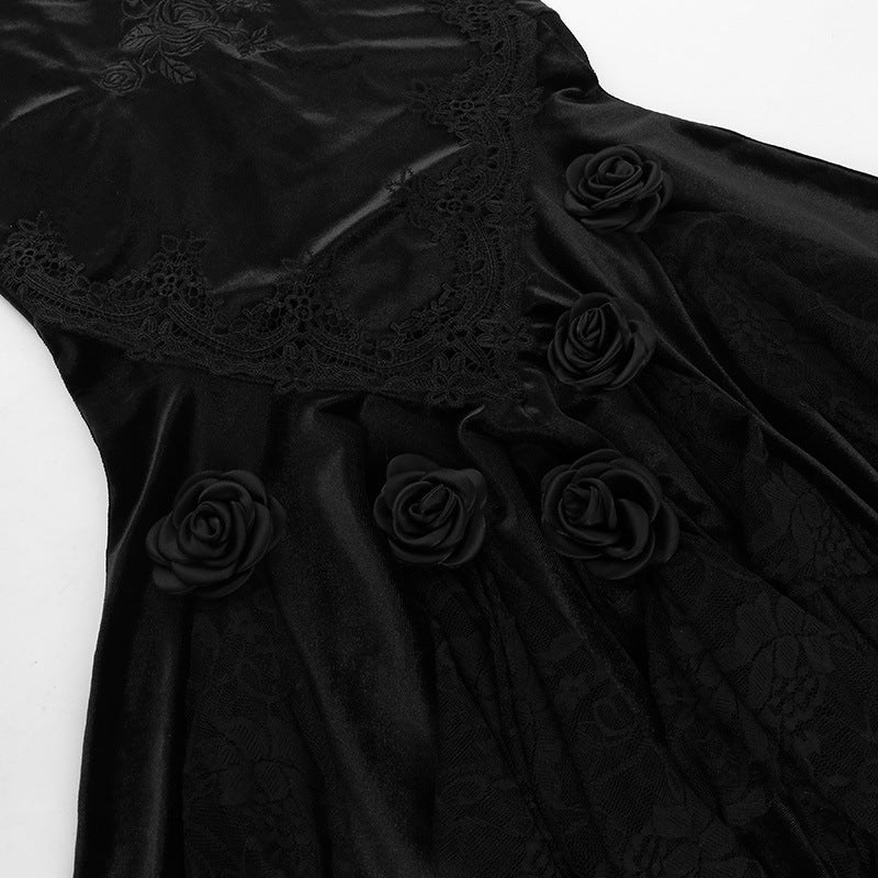 Elegant Steampunk Maxi Skirt With Rose Flowers intricate