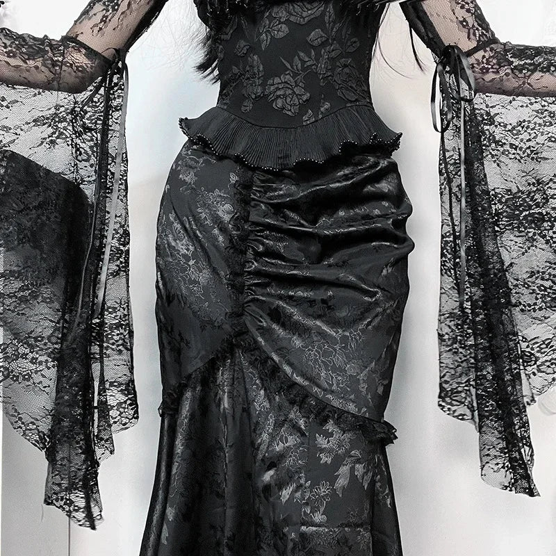 Elegant Steampunk Maxi Skirt sophisticated