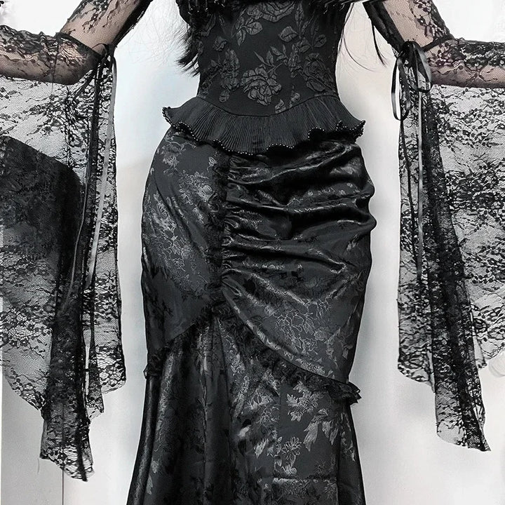 Elegant Steampunk Maxi Skirt sophisticated