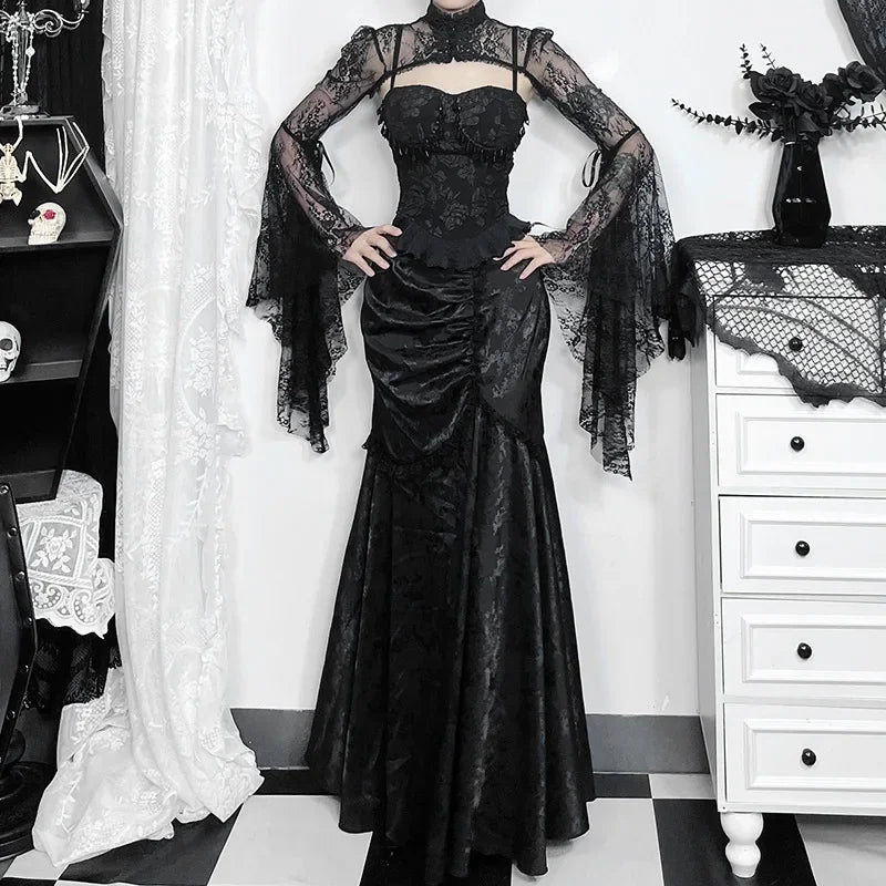 Elegant Steampunk Maxi Skirt stylish