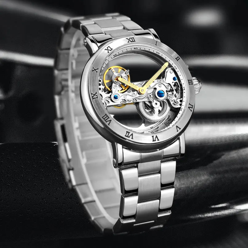 Elegant Steampunk Metal Wristwatch