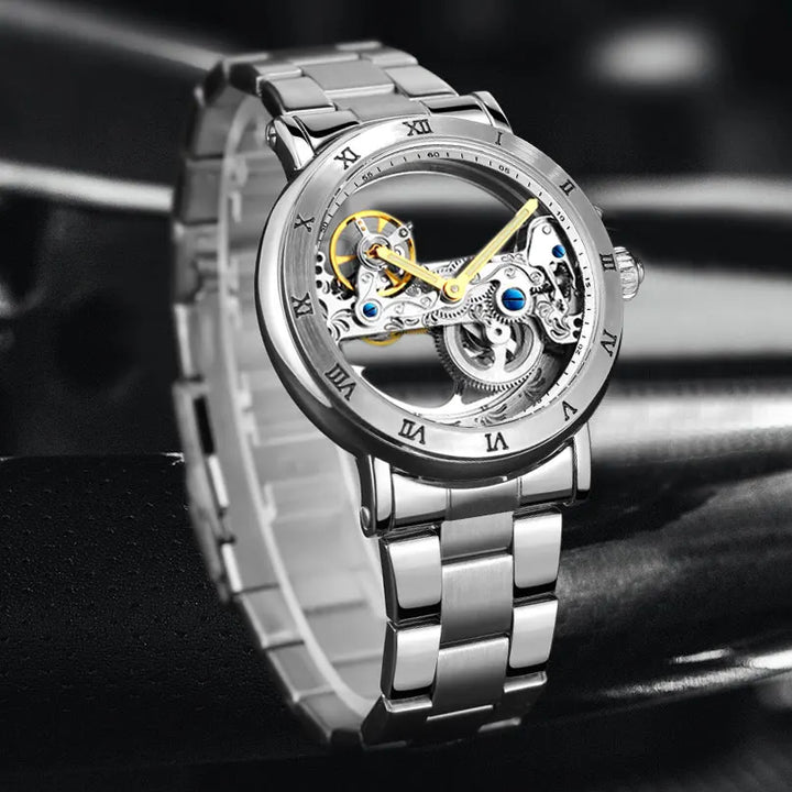 Elegant Steampunk Metal Wristwatch
