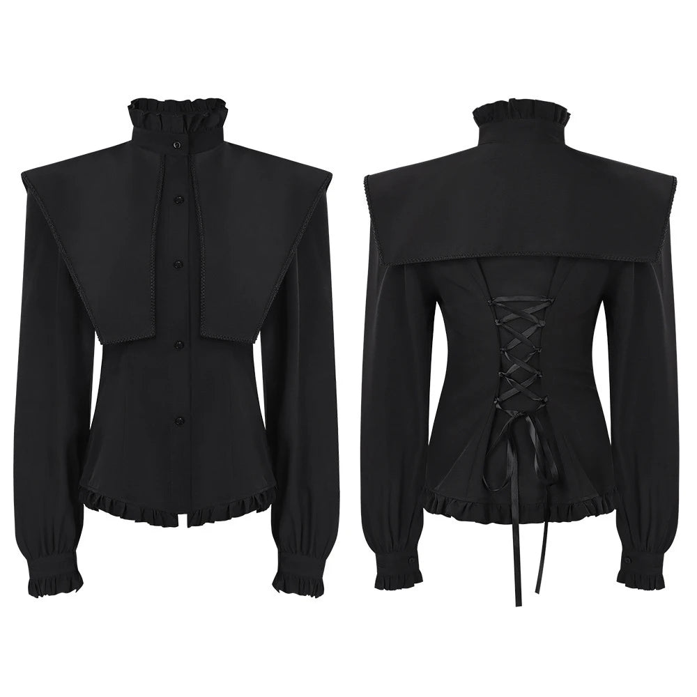Elegant Victorian Steampunk Shirt Black