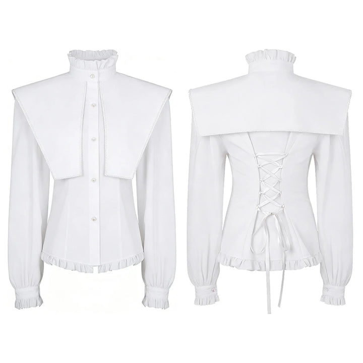 Elegant Victorian Steampunk Shirt White