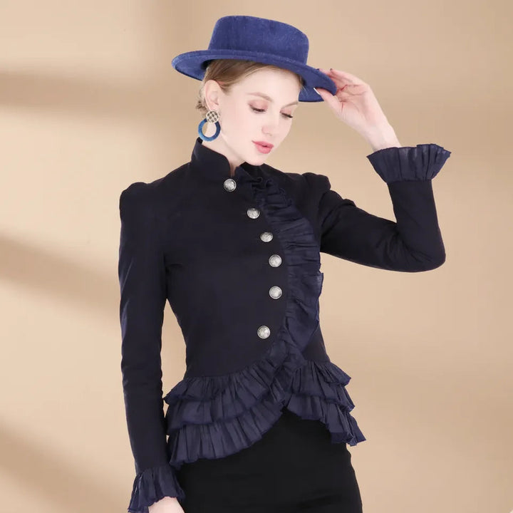 Elegant Victorian sSteampunk Jacket Ruffled