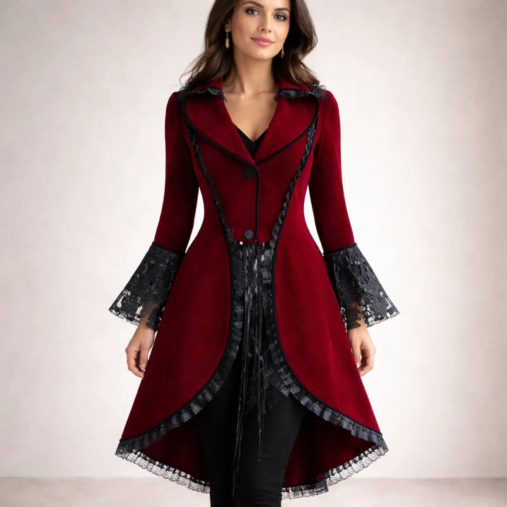 Elegant Victorian Steampunk Coat with Lace