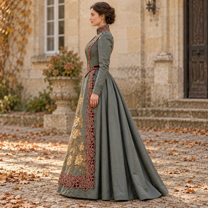 Embroidered Royal Steampunk Dress Costume Design