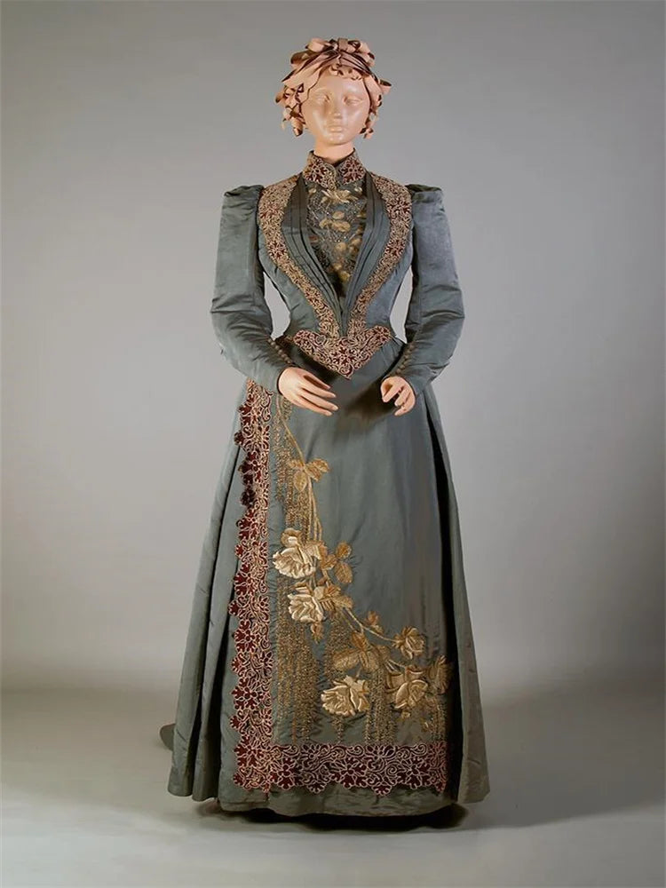 Embroidered Royal Steampunk Dress Costume Stylish