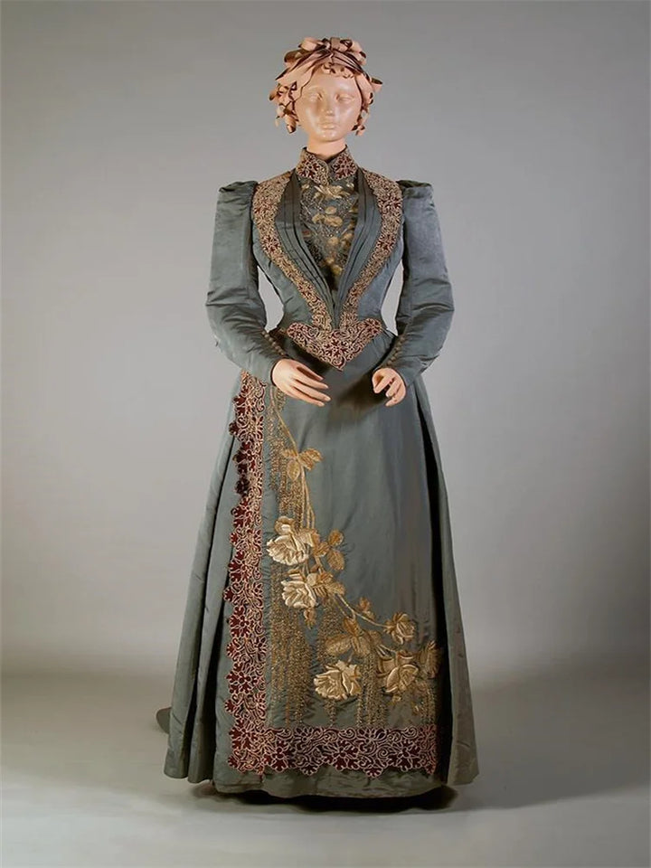 Embroidered Royal Steampunk Dress Costume Stylish