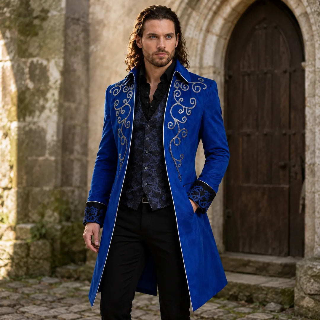 Embroidered Steampunk Long Coat