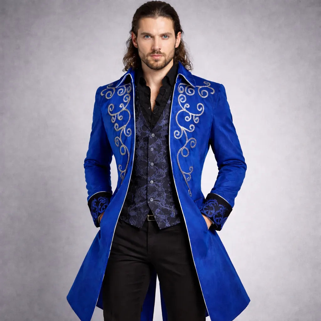 Embroidered Steampunk Long Coat