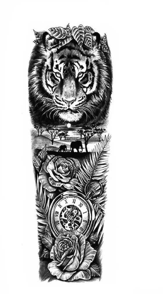 Ferocious Steampunk Tiger Tattoo stylish