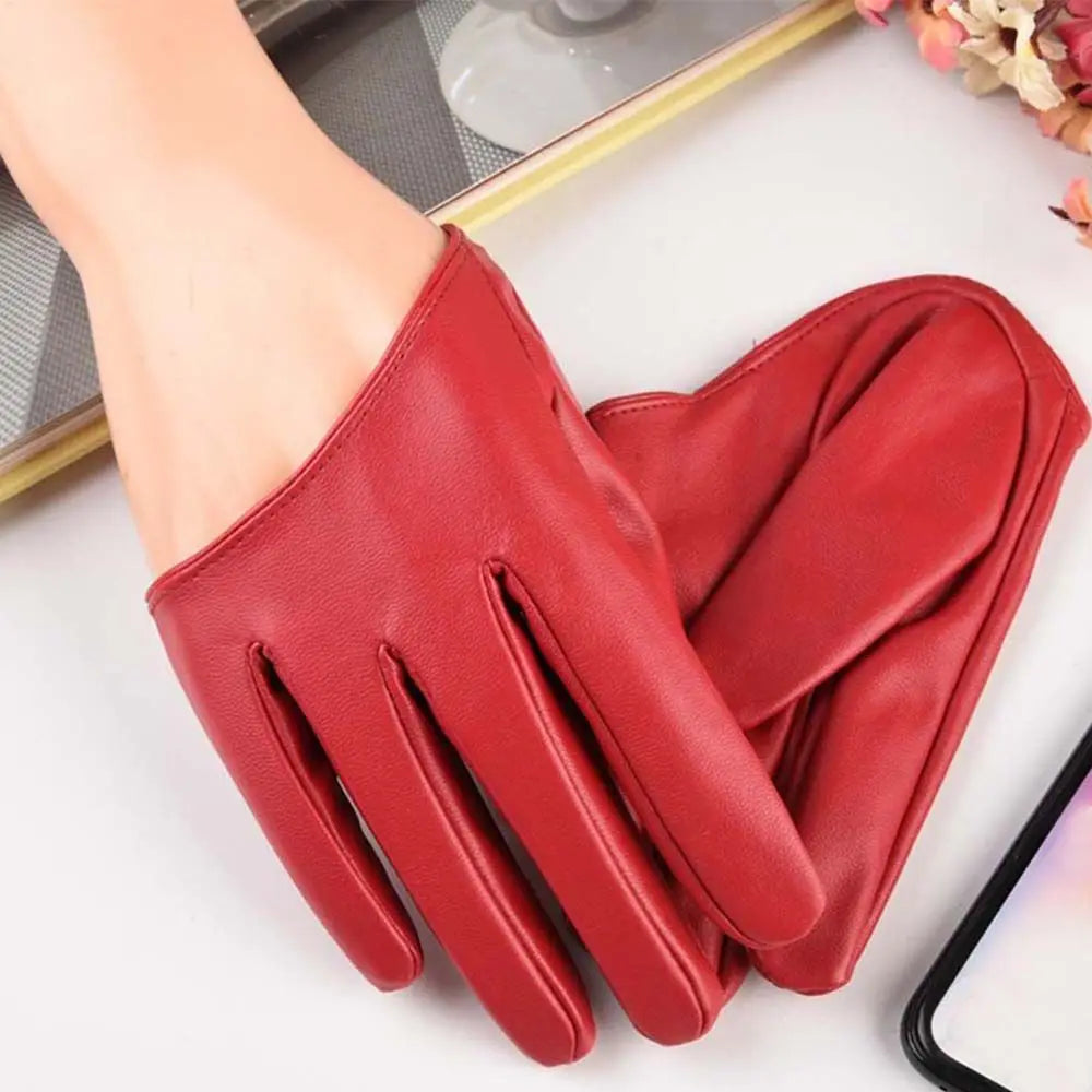 Five-Finger Steampunk Half-Palm Gloves Leather