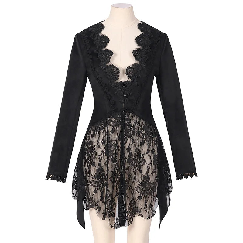 Floral Steampunk Jacket Black